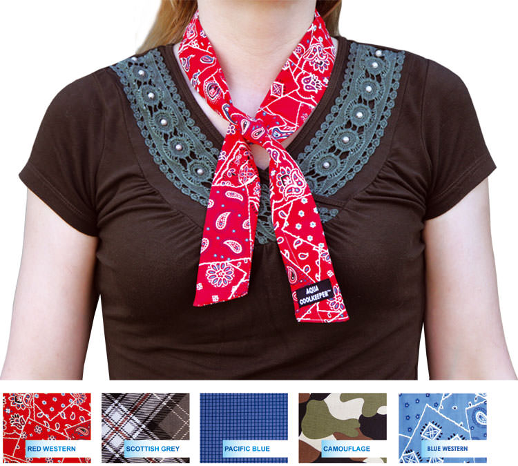 Aqua Coolkeeper Necktie - cooling scarf