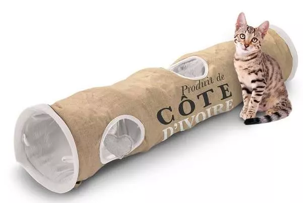 tunnel-raschel-beige Katzenspieltunnel aus Jute