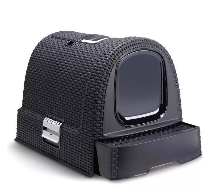 Aquapet Curver Katzentoilette Rattan anthrazit