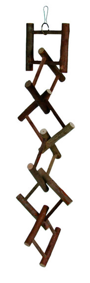 Échelle suspendue, bois naturel, bords 6x4, 58 cm