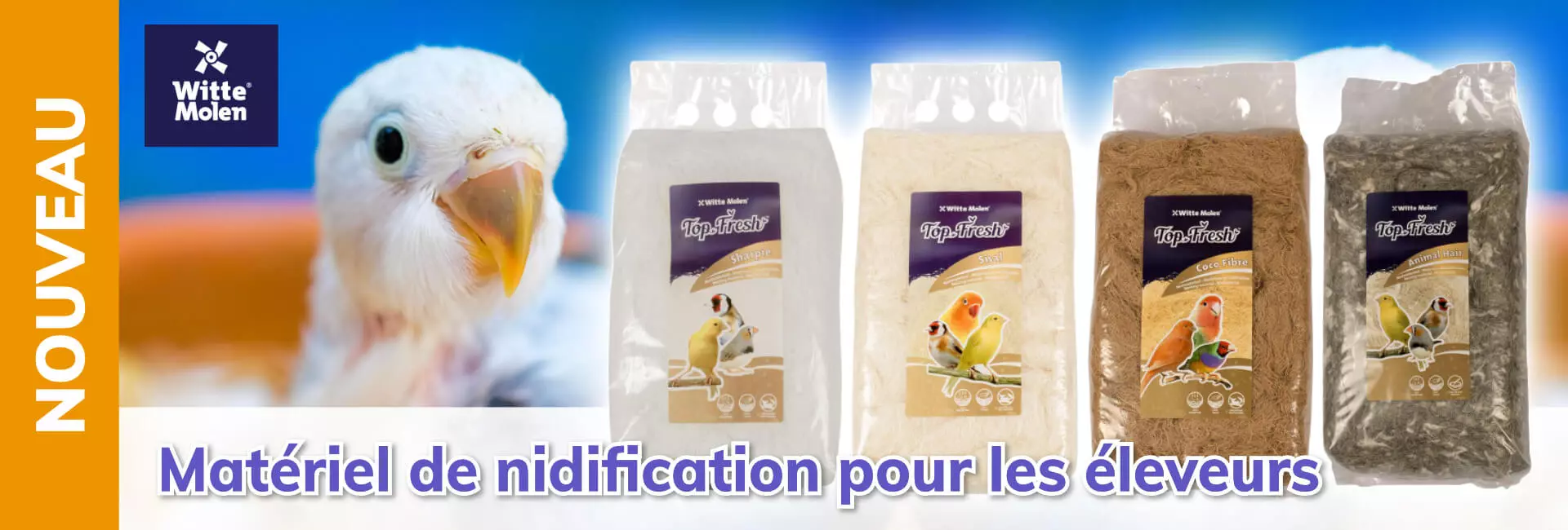 Witte Molen Matériel de nidification pour les éleveurs