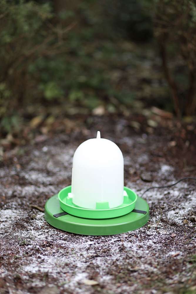 Heating plate for poultry drinkers