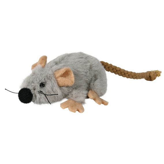 Spielmaus mit Catnip, grau, Plüsch, 7 cm