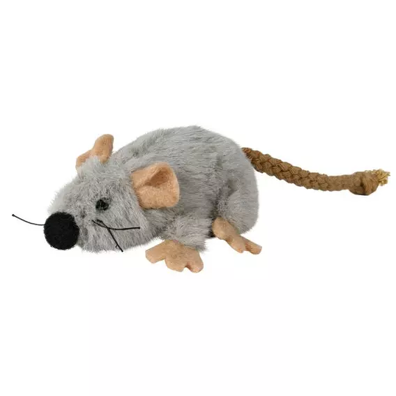 Spielmaus mit Catnip, grau, Plüsch, 7 cm