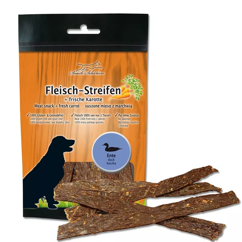 Fleisch-Streifen Ente mit frischer Karotte