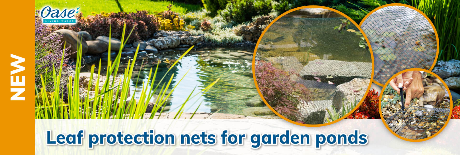 Leaf protection nets for garden ponds