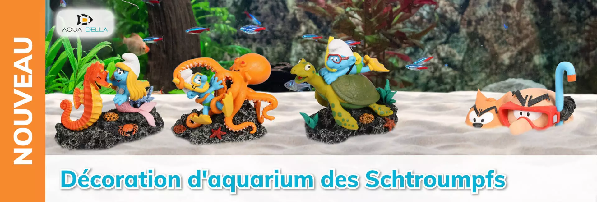 Aqua Della Décoration d'aquarium des Schtroumpfs