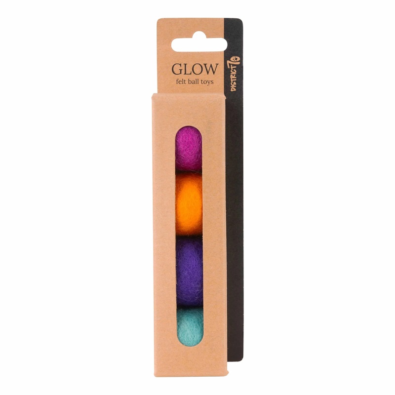 Colorful felt balls glow