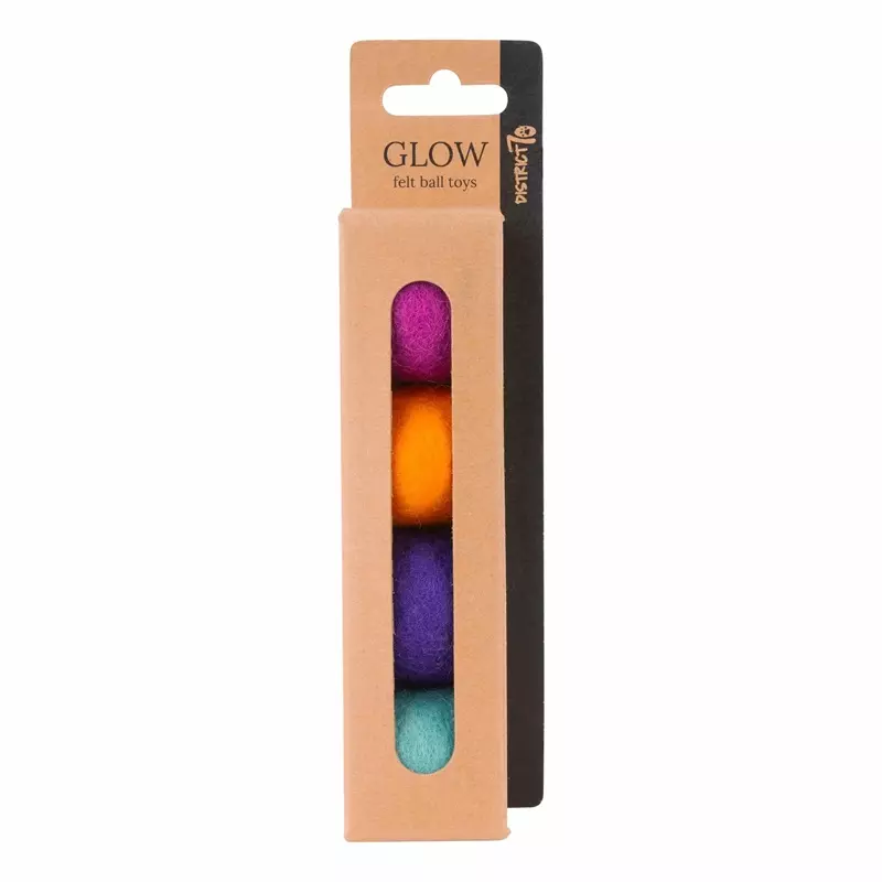 Balles de feutre colorées glow