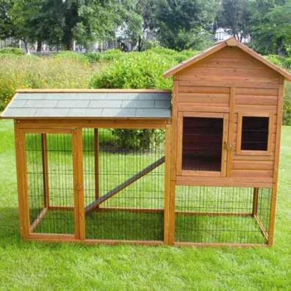 Rodent stable BENNO with outdoor enclosure 202x94x150cm