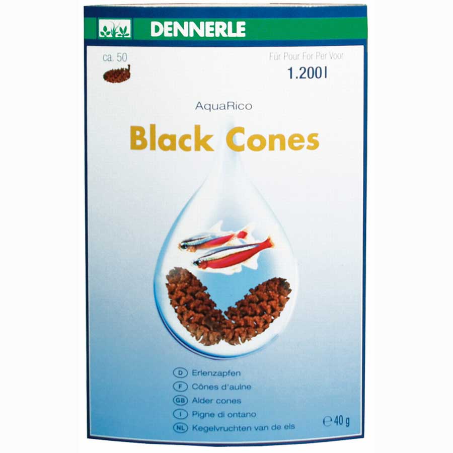 AquaRico Black Cones 40g Cônes d’aulne pour 1200L, ca. 50 pce.