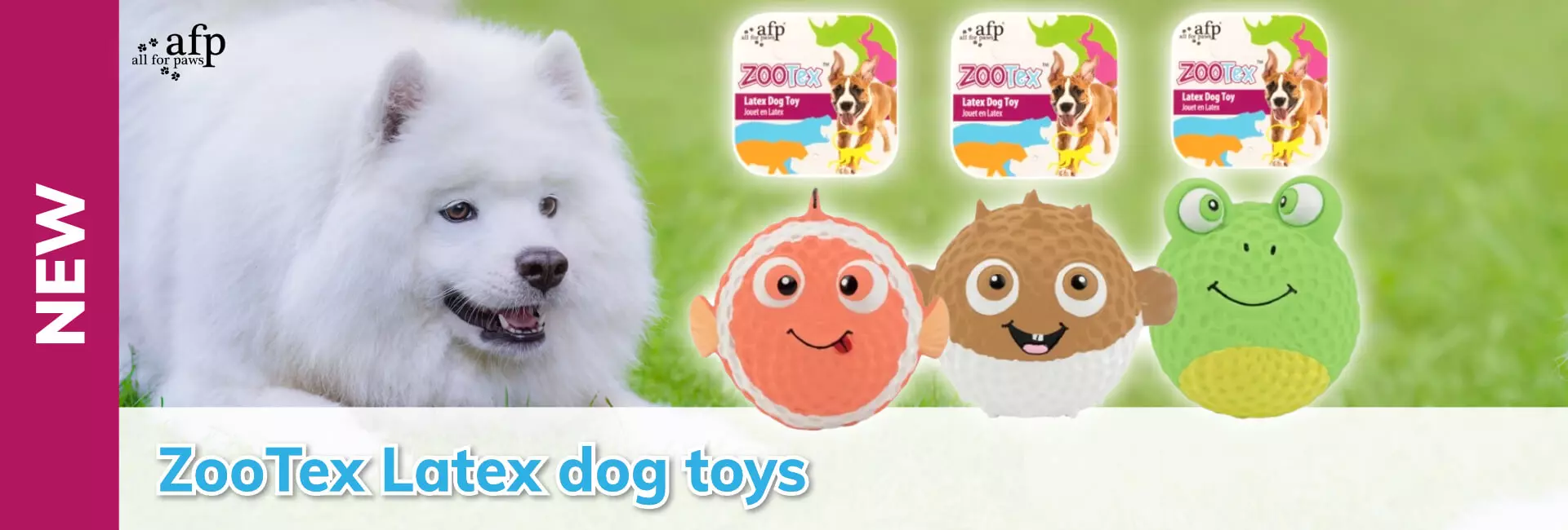 afp ZooText Latex dog toys