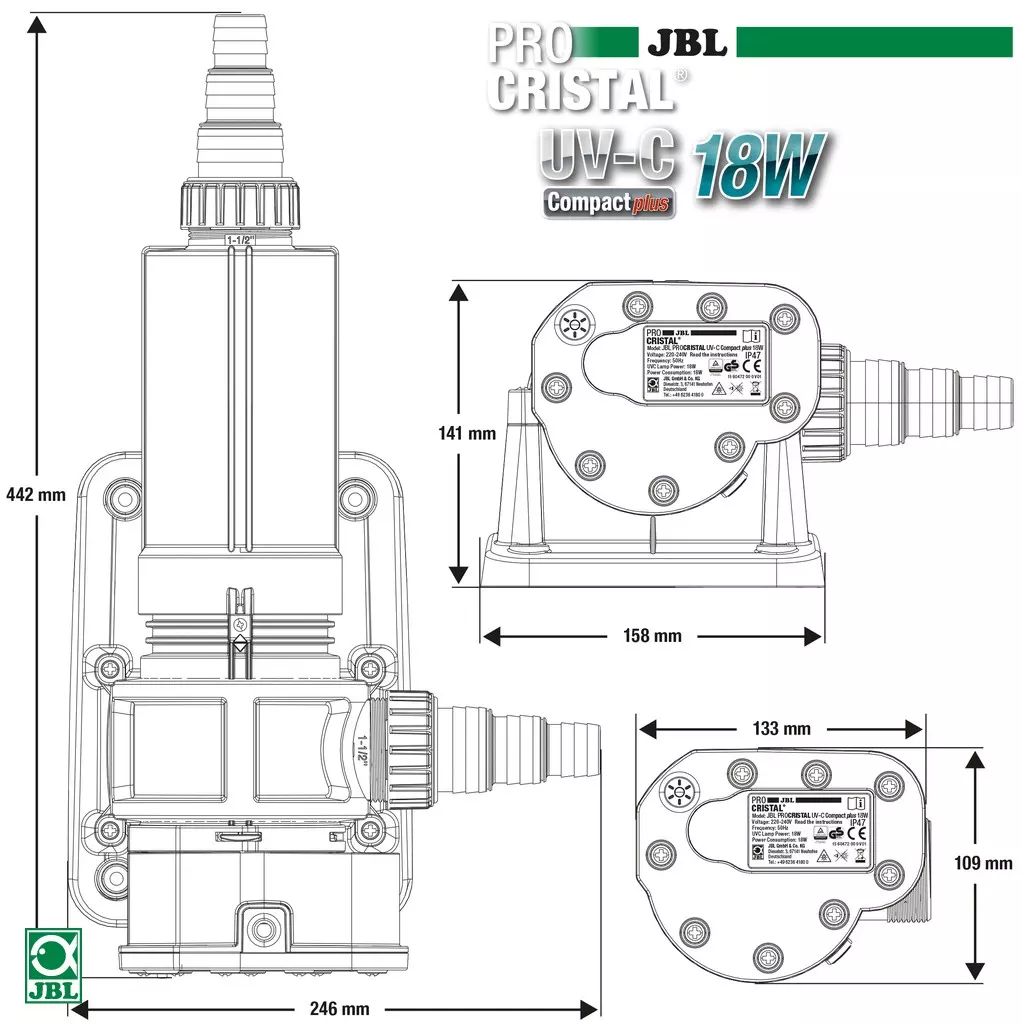JBL PROCRISTAL UV-C Wasserklärer Compact Plus JBL PROCRISTAL UV-C Wasserklärer Compact Plus