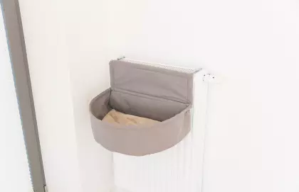 Hängematte für Heizkörper Möbelstoff grau/taupe