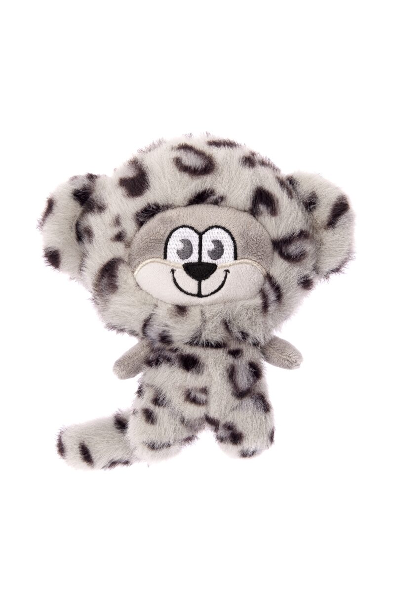 A cuddly soft toy from the ‘ Ferribiella ’ Labau ‘ Animals ’ collection, available as a leopard or a jaguar. Soft, light grey fur with dark spots, a friendly face with big eyes and a smile. Ideal for dogs.
