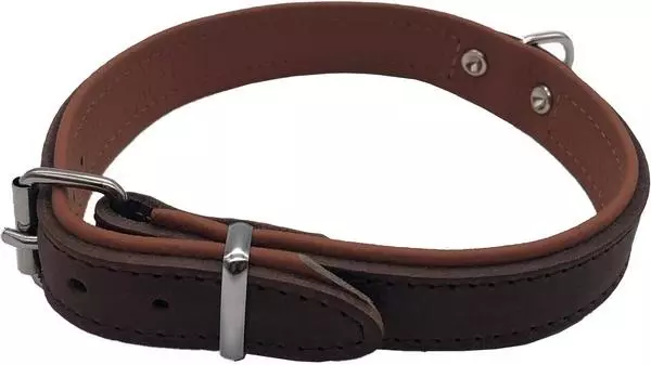 Weichleder Halsband braun/cognac