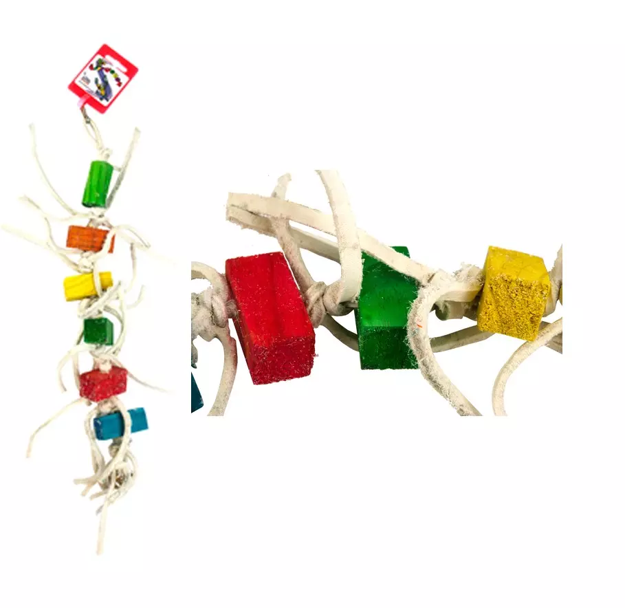 Lederspielzeug mit Holz für Vögel