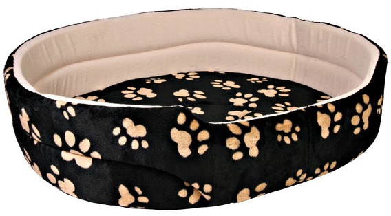 Dog bed Charly, black with paws
