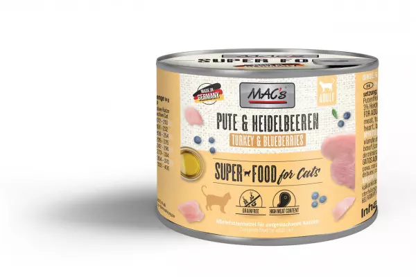 Mac's Cat menu viande dinde & myrtille