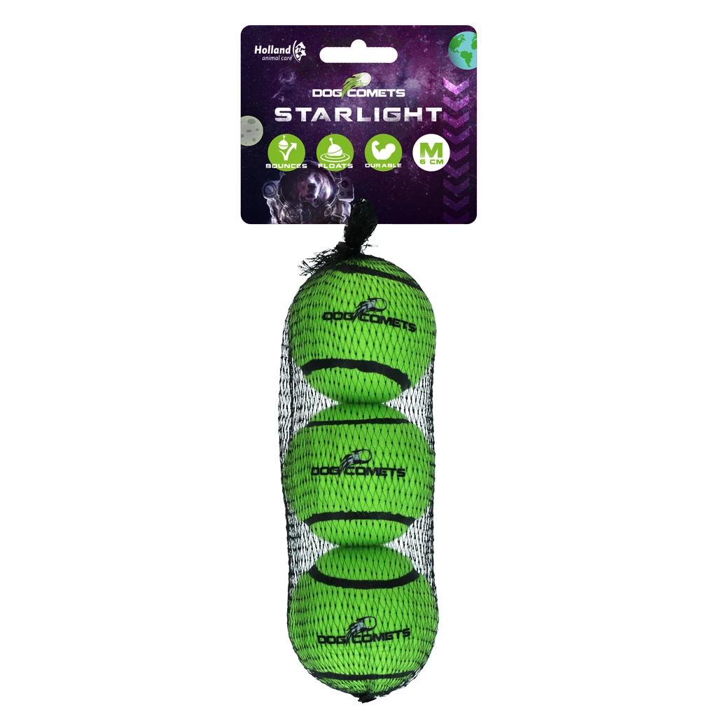 Dog Comets Starlight Tennis Balls Set of 3