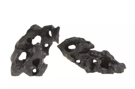 Schwarzes Lochgestein, Dekorstein für Aquarien und Terrarien 7-12cm