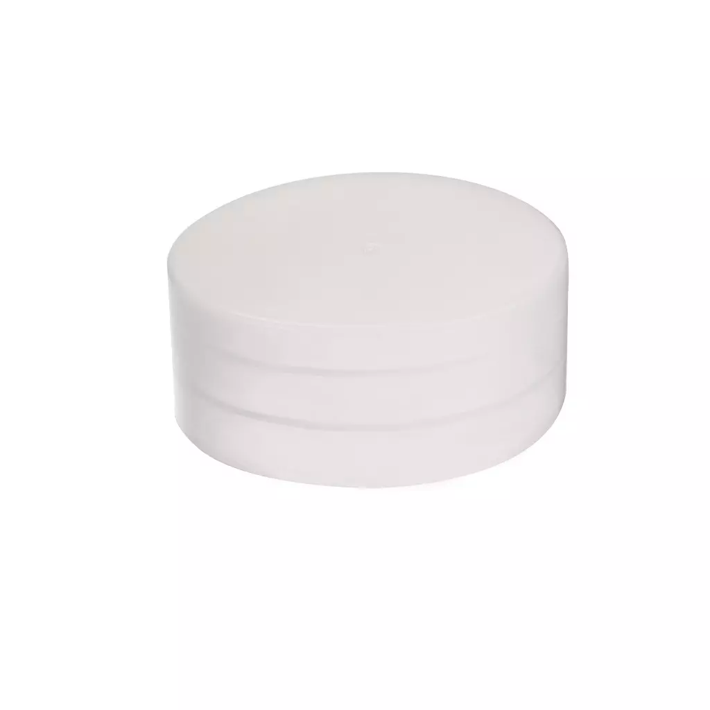 Weißer, zylinderförmiger Pontec PondoPolar Eisfreihalter aus Styropor, isoliert auf einem weißen Hintergrund.