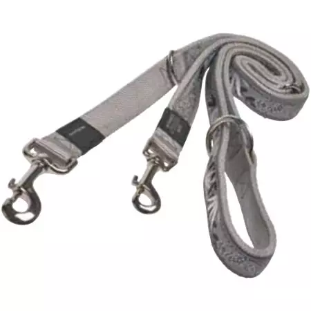 Rogz Leine Silver Gecko - verstellbare Hundeleine aus Nylon