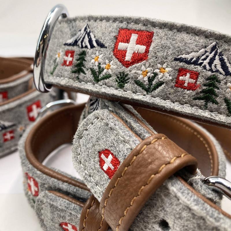 Lederhalsband "Swiss Alps"