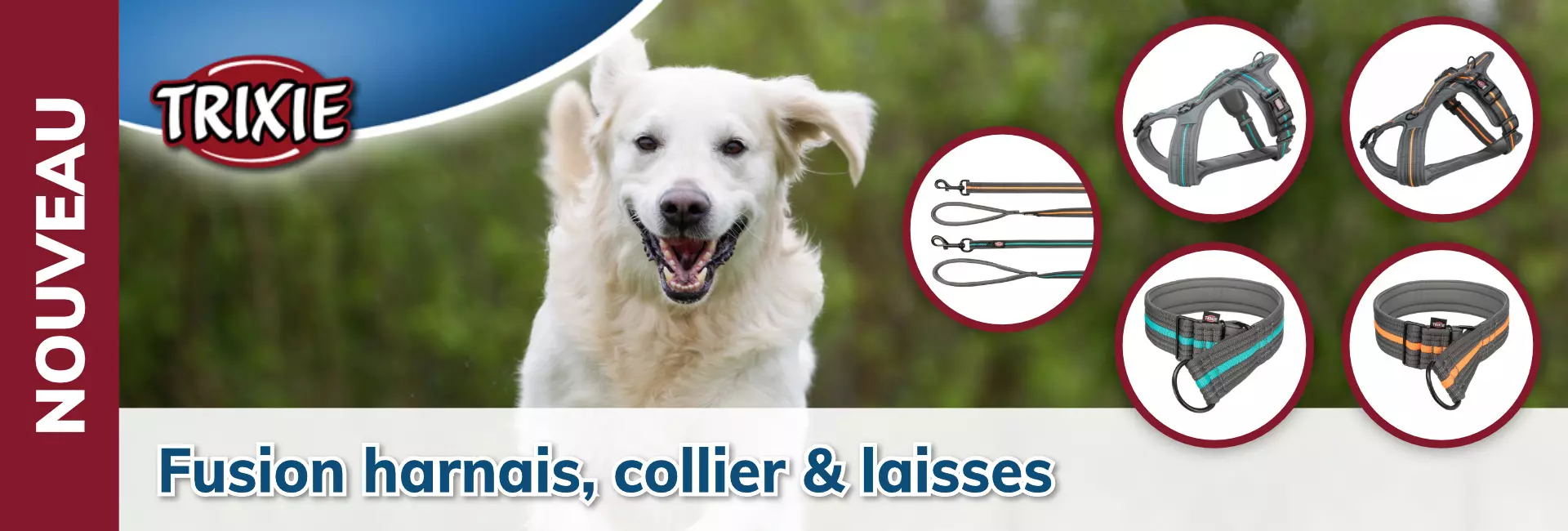 Trixie Fusion harnais, collier et laisses