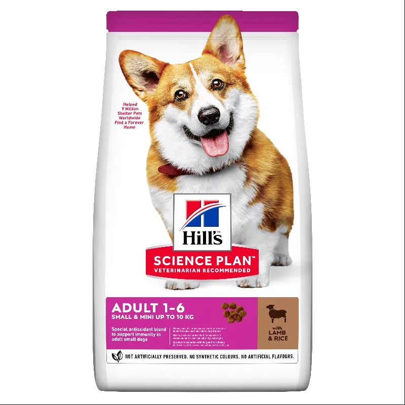 Packaging Hill's Science Plan Small & Mini Adult dog food with Corgi and product information.