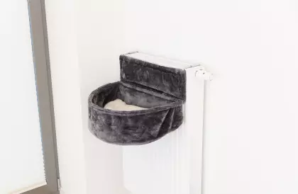 Hängematte für Heizkörper dunkelgrau Plüsch