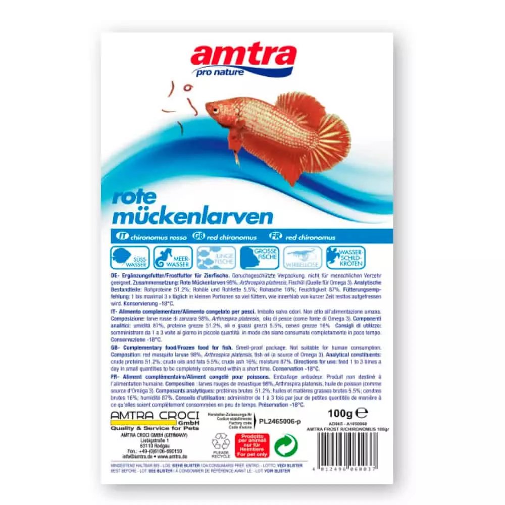 Rote Mückenlarven Blister Rote Mückenlarven Blister