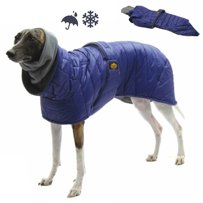Winter-Hundemantel für Windhunde blau