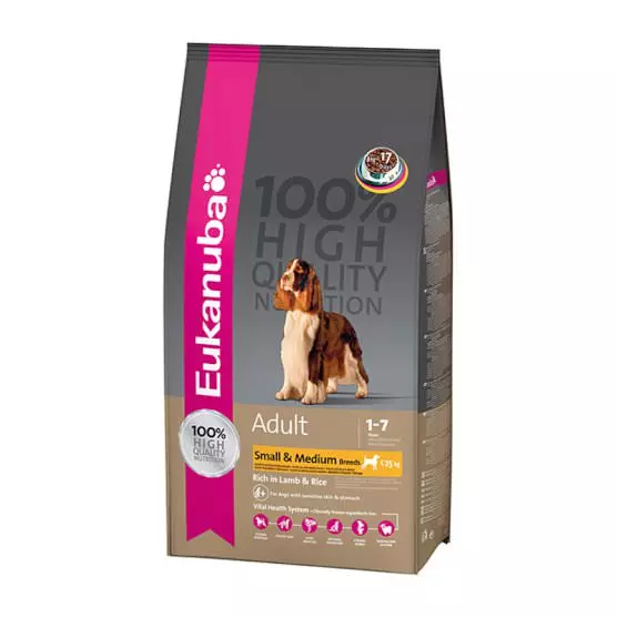 Eukanuba Erwachsen mit viel Lamm und Reis Kleine & Mittelgrosse Rassen 2.5kg