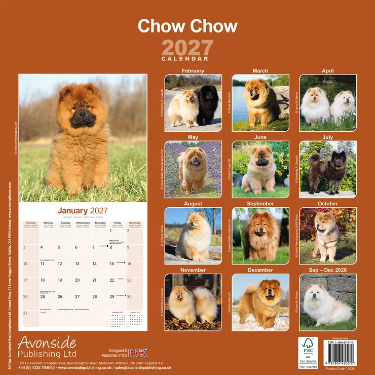 Calendario 2026 Chow Chow