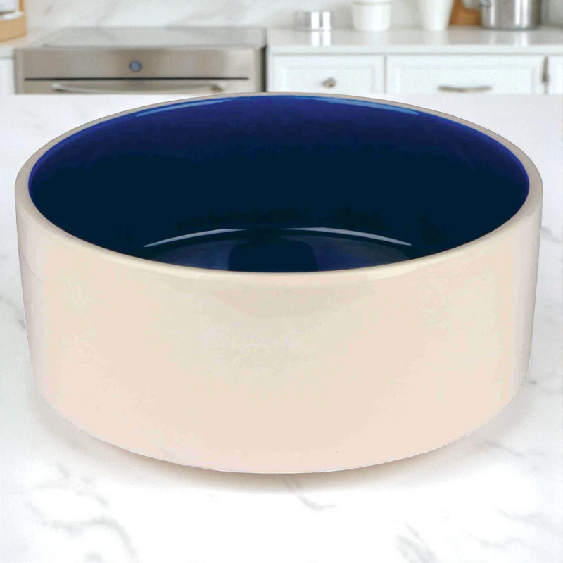 Trixie ceramic bowl beige-blue 2.3 liters