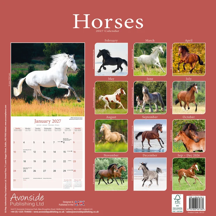 Kalender 2027 Pferde - Pferd - Horses