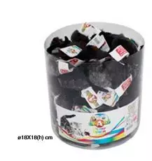 Récipient avec souris jouet gris-noir Croci pour chats, certaines avec étiquette.
