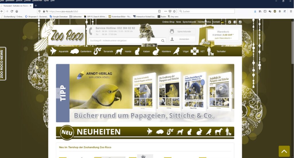 Website mit Hundeaugen sehen